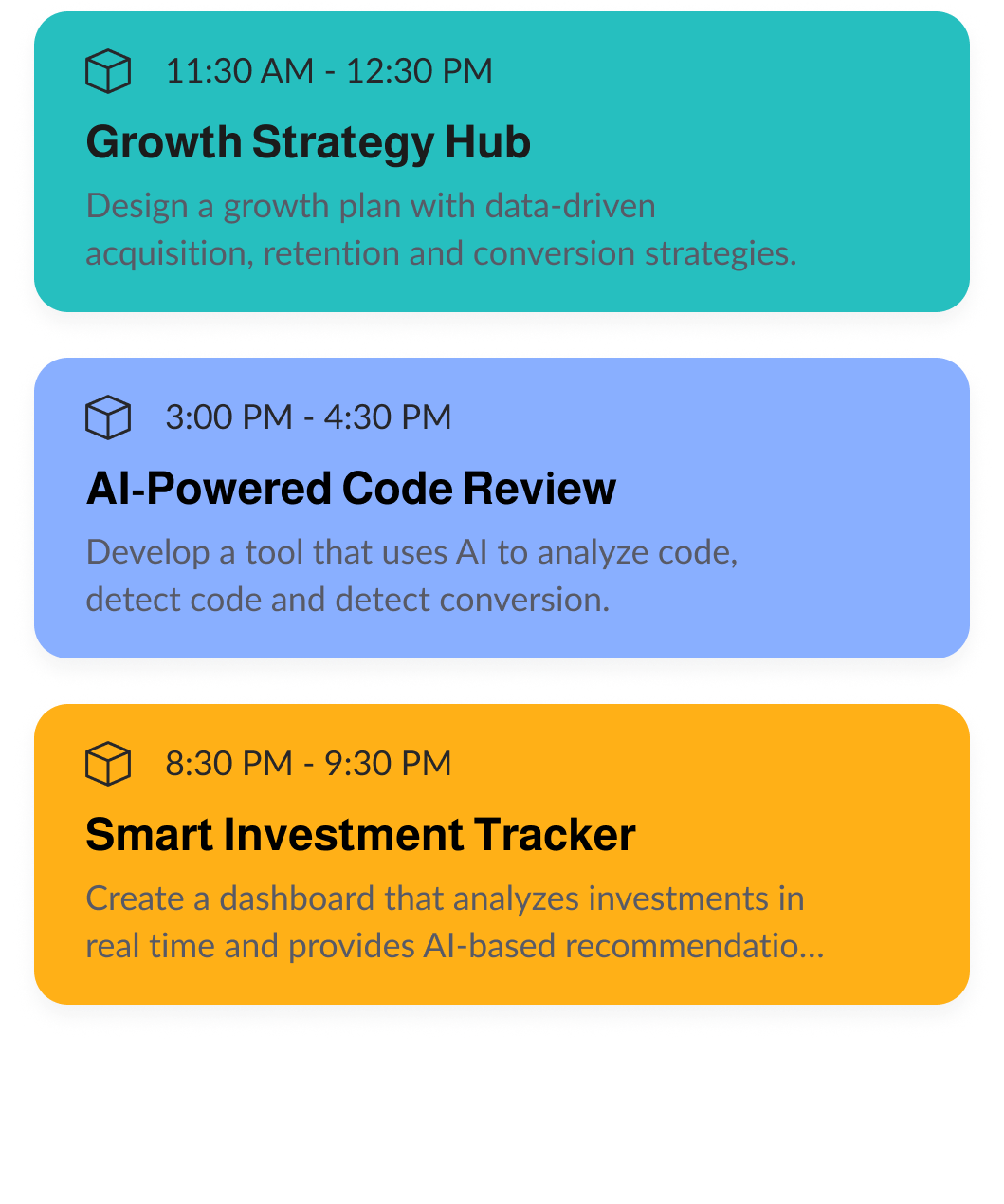 Platform interface showcase